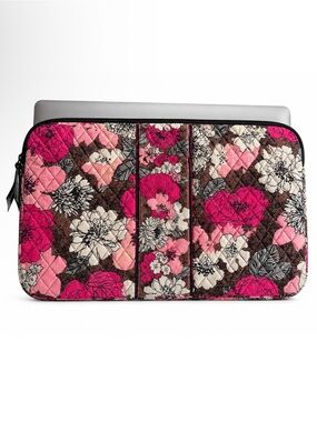 Vera Bradley Floral Quilted Laptop Sleeve - Pink and Brown